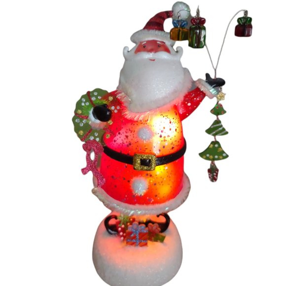 💖HP💖JC Penny Home Collection Acrylic Jiggle Santa Light 12 1/4" Tall Christmas - Picture 4 of 9